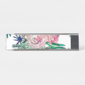 Stilvolles farbenfrohes, florales Muster Schreibtischnamensplakette (Vorderseite )