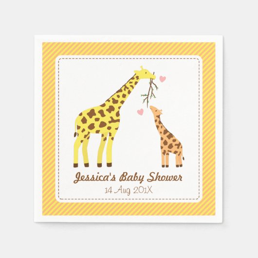 Stilvolles farbenfrohes Giraffe Calf Baby Shower P Serviette (Vorderseite)