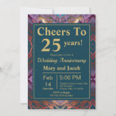 Stilvolles farbenfrohes Jubiläum Einladung (Vorderseite)