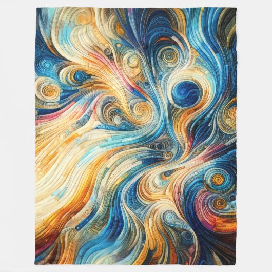 Stilvolles, farbiges Abstraktes Design Fleecedecke (Vorderseite)