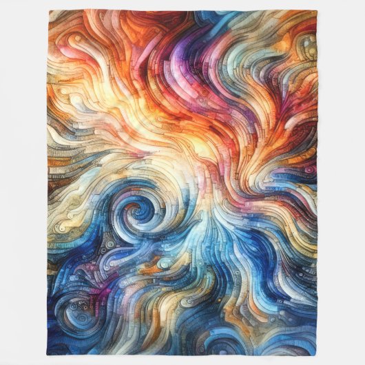 Stilvolles, farbiges Abstraktes Design Fleecedecke (Vorderseite)