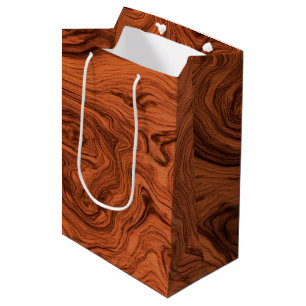 Stilvolles Faux-Walnuss-Holz-Muster Mittlere Geschenktüte