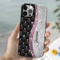 Stilvolles, feminin-glitzerndes, silber-schwarzes-
