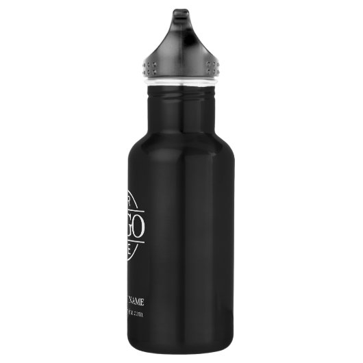 Stilvolles Firmenlogo für Black Corporate Company Edelstahlflasche (Rechts)
