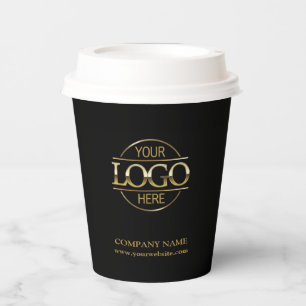 Stilvolles Firmenlogo für Black Corporate Company Pappbecher