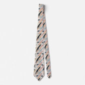 Stilvolles Flamingo- und Brushstroke-Muster Krawatte (Vorderseite)