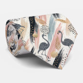 Stilvolles Flamingo- und Brushstroke-Muster Krawatte (Gerollt)