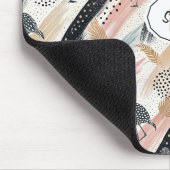 Stilvolles Flamingo- und Brushstroke-Muster Mousepad (Ecke)
