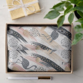 Stilvolles Flamingo- und Brushstroke-Muster Seidenpapier (Geschenk)