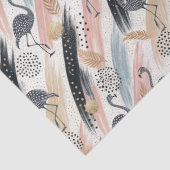Stilvolles Flamingo- und Brushstroke-Muster Seidenpapier (Detail)