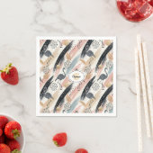 Stilvolles Flamingo- und Brushstroke-Muster Serviette (Beispiel)