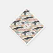 Stilvolles Flamingo- und Brushstroke-Muster Serviette (Ecke)