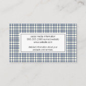 Stilvolles Flannel-Muster Visitenkarte (Rückseite)