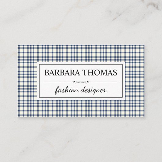 Stilvolles Flannel-Muster Visitenkarte (Vorderseite)