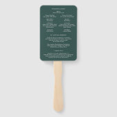 Stilvolles Forest Green Minimalistisch Wedding Pro Fächer (Rückseite)