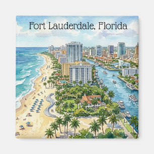 Stilvolles Fort Lauderdale Florida Aquarell  Magnet