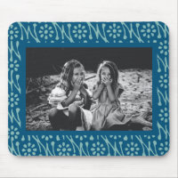 Stilvolles Foto Blue Batik Floral Muster Custom