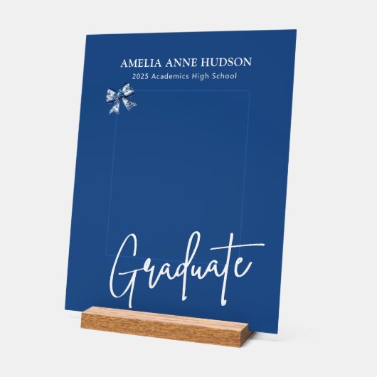 Stilvolles Foto Blue & White Graduate Acrylschild (Winkel)