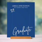 Stilvolles Foto Blue & White Graduate Acrylschild (Neutral)