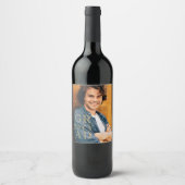 Stilvolles Foto Date Abschluss Gold Script Weinetikett (Vorderseite)