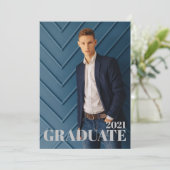 Stilvolles Foto Datum Abschluss Einladung (Stehend Vorderseite)