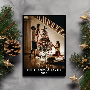 Stilvolles Foto der Familie 2023 Minimalistisch Mo Feiertagskarte