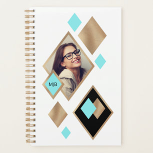 Stilvolles Foto Diamond Geometric mit Monogram Planer