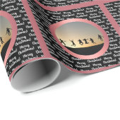 Stilvolles Foto Frohe Weihnachten Schwarze Rose Go Geschenkpapier (Rolleneckpunkt)