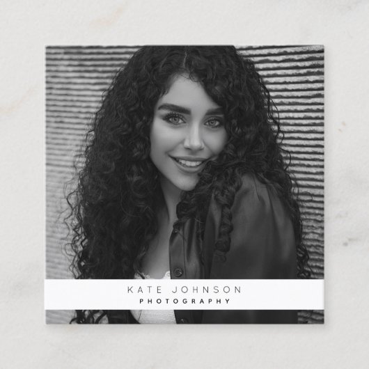 Stilvolles Foto für Firmenlogos für Fotografen Quadratische Visitenkarte (Vorderseite)