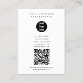 Stilvolles Foto für Firmenlogos für Fotografen Visitenkarte (Rückseite)