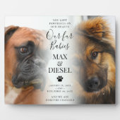 Stilvolles Foto für Haustiere 2 Hunde Fotoplatte (Vorderseite)