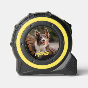 Stilvolles Foto für Haustiere und Name Maßband