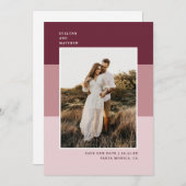 Stilvolles Foto für moderne Farbblöcke | Beere Save The Date (Vorne/Hinten)