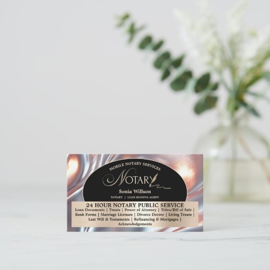 Stilvolles Foto für Notar- und Kreditsignaturen in Visitenkarte (Stehend Vorderseite)