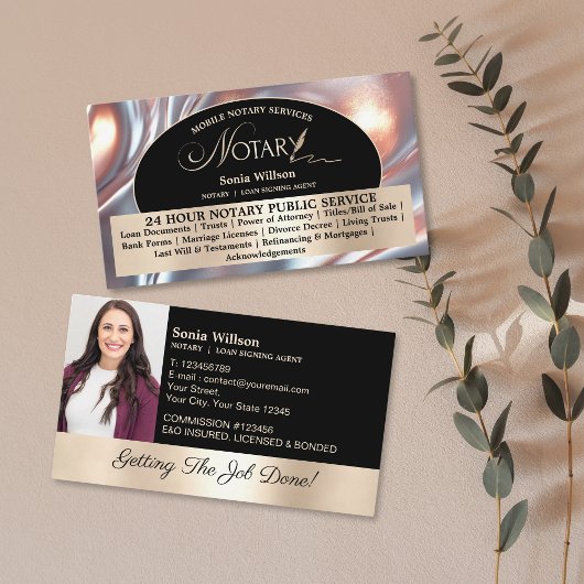 Stilvolles Foto für Notar- und Kreditsignaturen in Visitenkarte