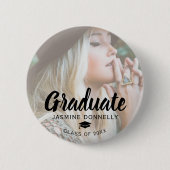 Stilvolles Foto-Graduate 2025 Button (Vorderseite)