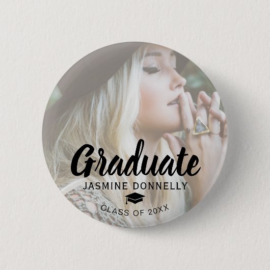 Stilvolles Foto-Graduate 2025 Button (Vorderseite)