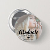 Stilvolles Foto-Graduate 2025 Button (Vorne & Hinten)