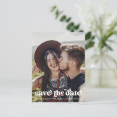 Stilvolles Foto Hochzeit Das Datum Postkarte speic (Stehend Vorderseite)