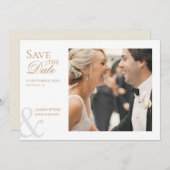 Stilvolles Foto Hochzeit Sichern Sie das Datum Einladung (Vorne/Hinten)