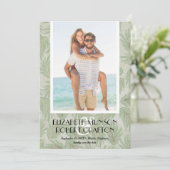 Stilvolles Foto Hochzeit Tropical Save the Date (Stehend Vorderseite)