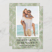 Stilvolles Foto Hochzeit Tropical Save the Date (Vorne/Hinten)