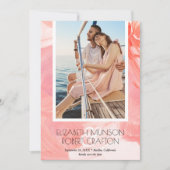 Stilvolles Foto Hochzeitskorallen Save the Date (Vorderseite)