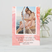 Stilvolles Foto Hochzeitskorallen Save the Date (Stehend Vorderseite)