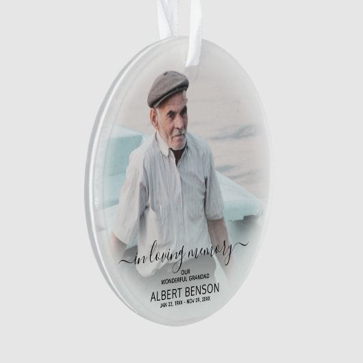 Stilvolles Foto in der Erinnerung Ornament (Vorderseite)