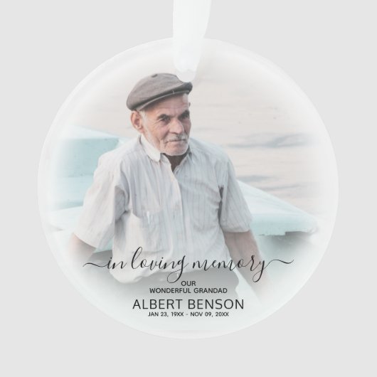 Stilvolles Foto in der Erinnerung Ornament (Vorderseite)