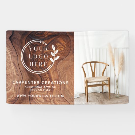 Stilvolles Foto mit modernen Holzschnitzeln Banner (Horizontal)