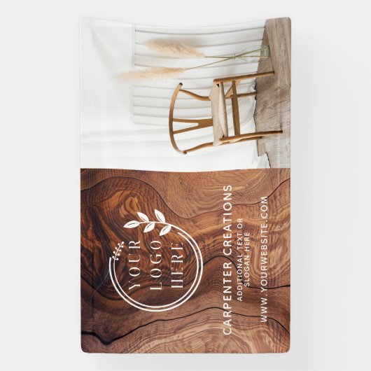 Stilvolles Foto mit modernen Holzschnitzeln Banner (Vertikal)