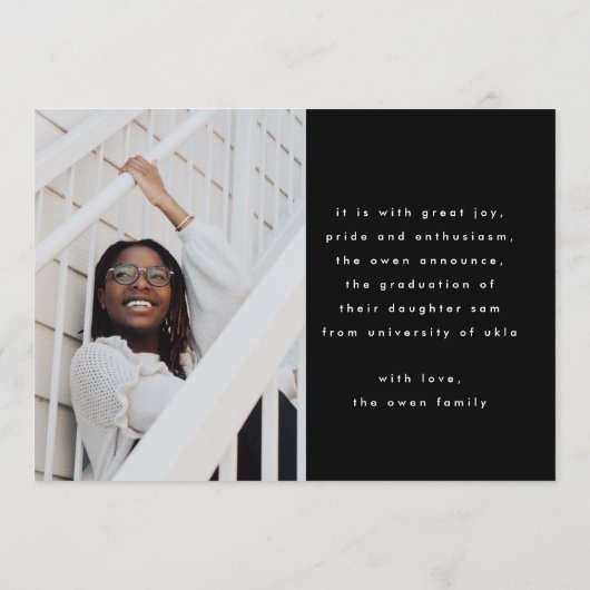 stilvolles Foto mit schwarzem Chic Mod Party Einladung (Rückseite)