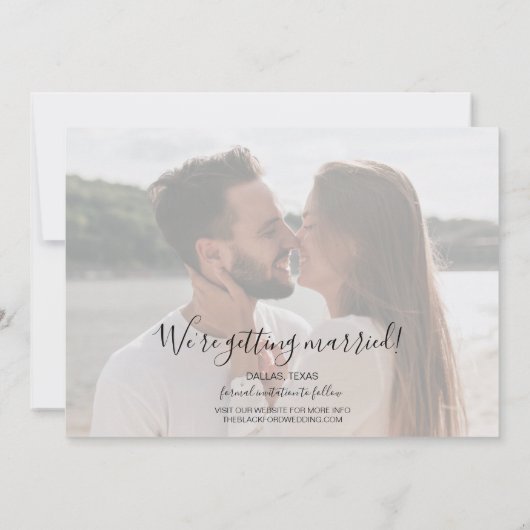 Stilvolles Foto Moderne Hochzeit rettet das Datum Save The Date (Rückseite)